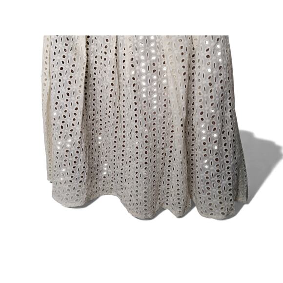 New with tags Ryu Eyelet Lace Strapless Dress Cream Brown Waist Detail M Cotton - Picture 8 of 16